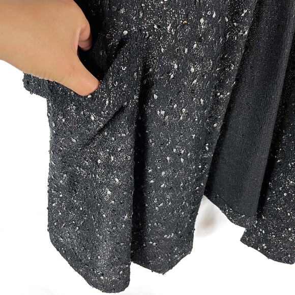 Alembika Coco Evening Jacket Black Shimmer Cardigan Open Front Sz M US - Picture 4 of 8